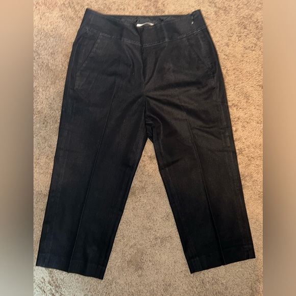 Tahari‎ Black Side Zip Crop Career Dress Pants 8 - Picture 1 of 6